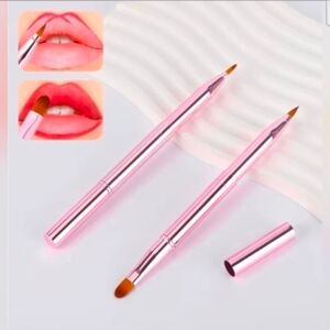 Pink Retractable Dual-Ended Lip Brush - BNIB